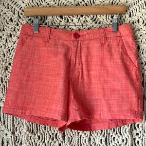 BCG Acadamy Casual Cotton Orange Flat Front Chino Shorts